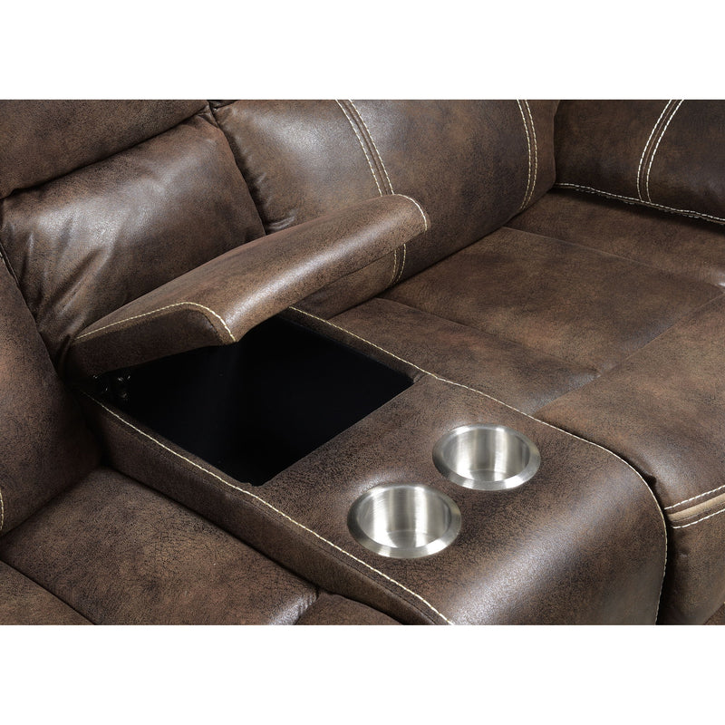 Power Reclining Loveseat - Brown - Fabric