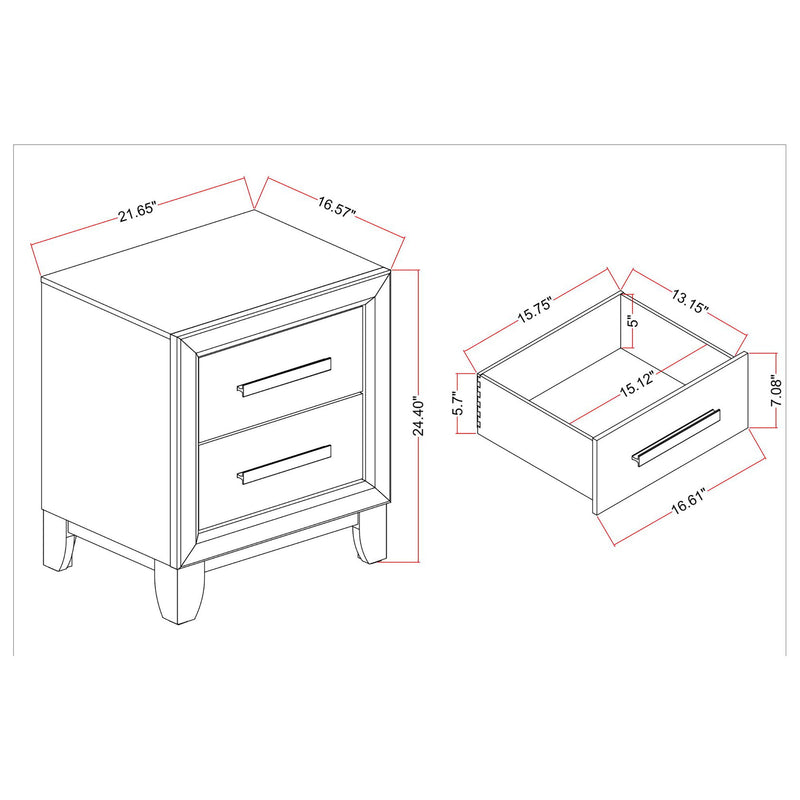 Harry - Nightstand With 2 Drawers - Brown