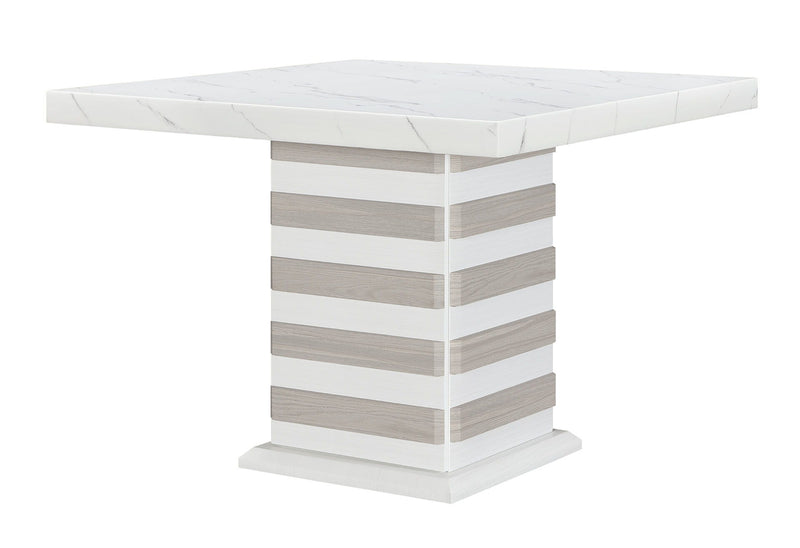 D2507 - 5 Piece Dining Room Set (Bar Table With Hidden Storage In The Base With 4 Bar Stools) - White