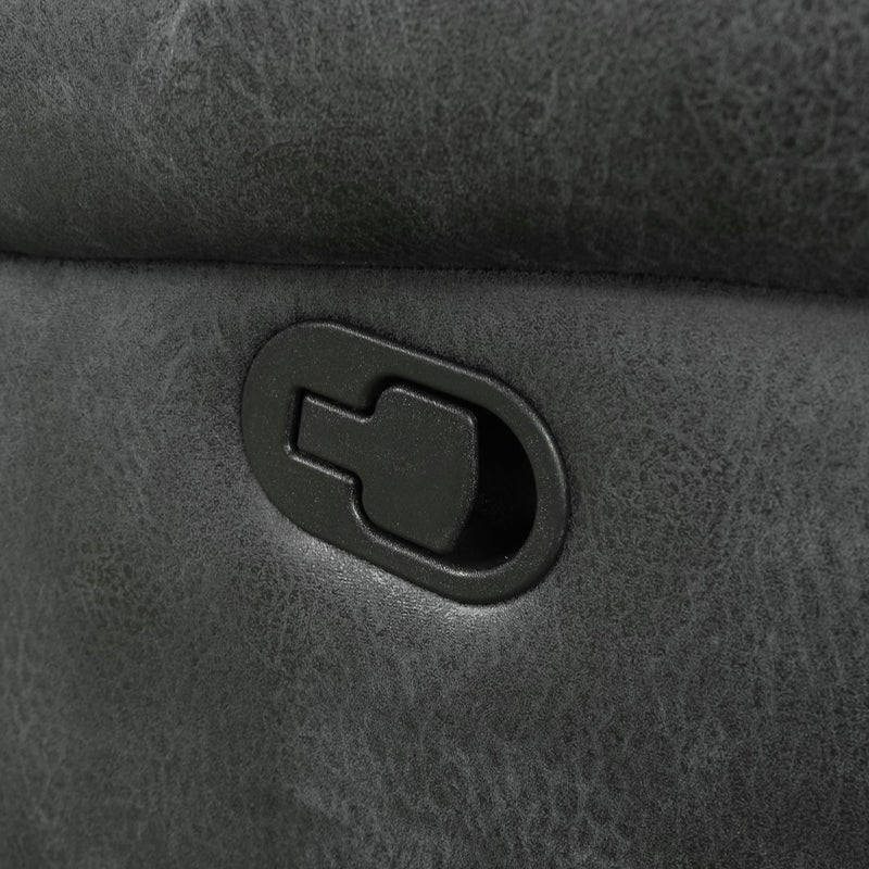 Reclining Sofa - Gray - Faux Leather