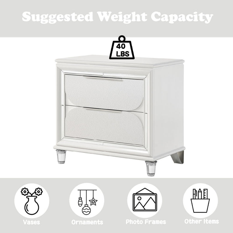 Tarian - Nightstand - Pearl White