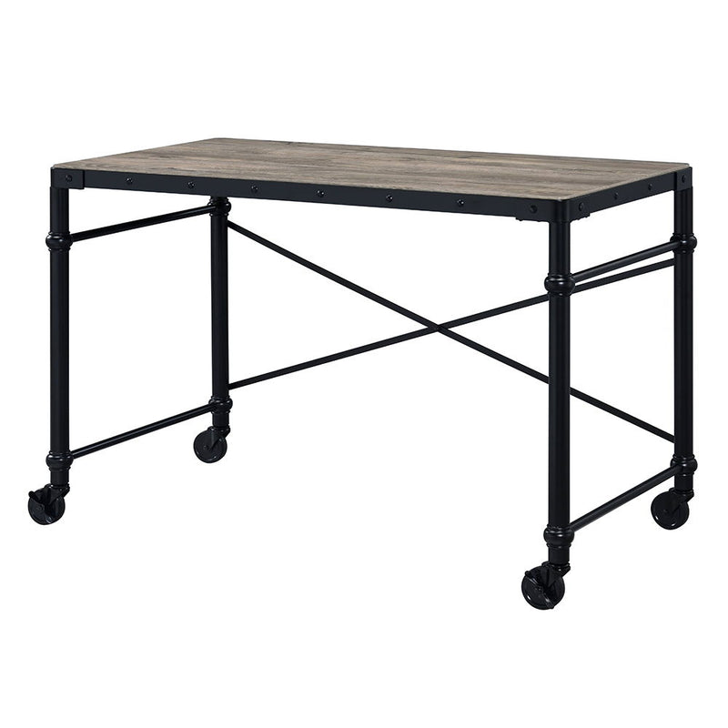 Oklarth - Writing Desk - Rustic Oak & Black