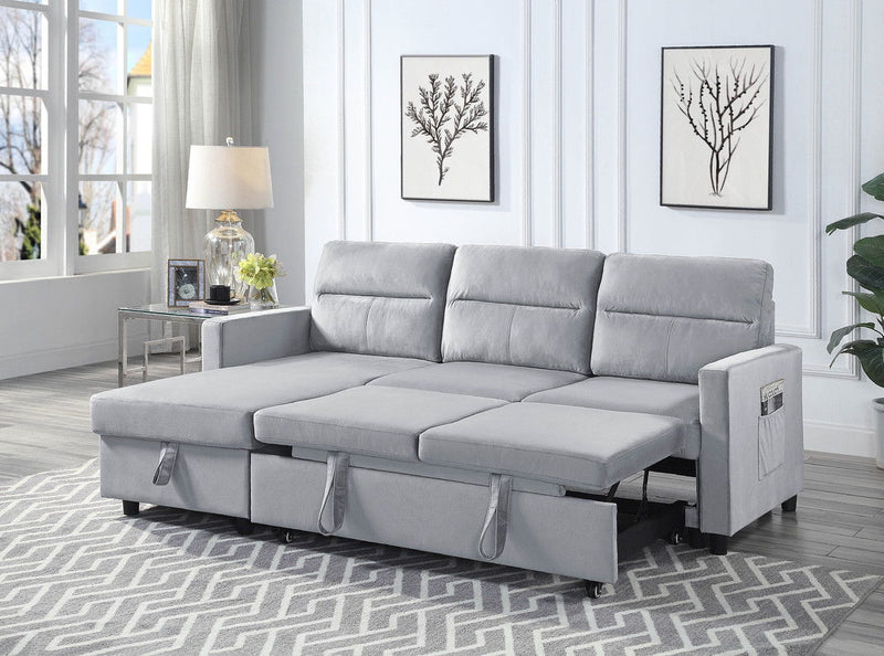 Ivy - Reversible Sleeper Sectional Sofa With Storage Chaise And Side Pocket
