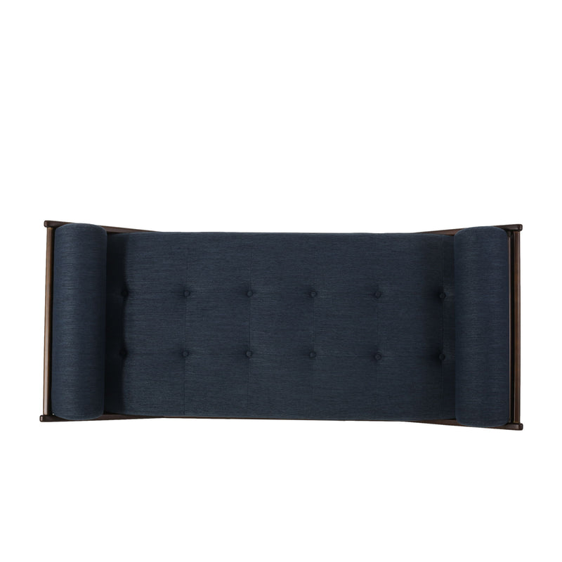 Chic Contemporary Chaise Lounge With Button Tufting And Bentwood Structure