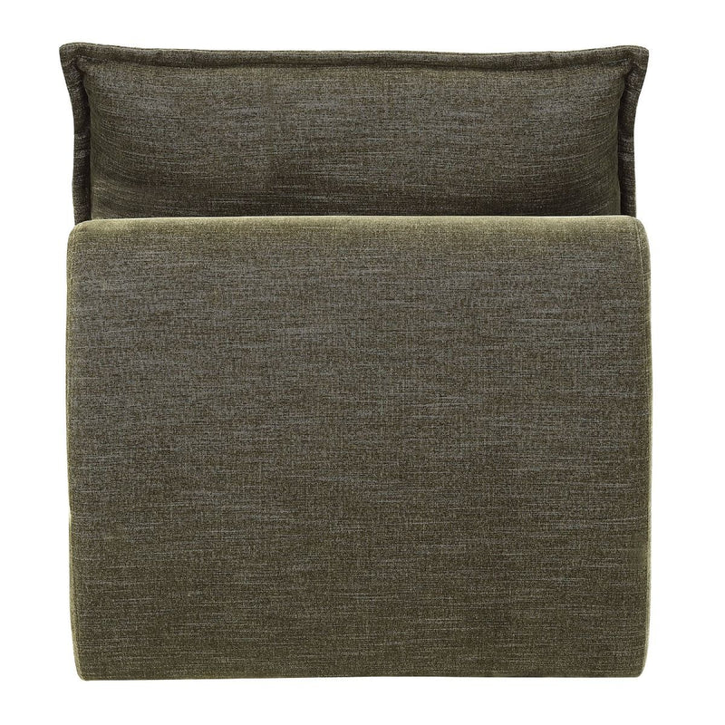 Leighton - Modular Armless Chair With 1 Pillow - Green Chenille