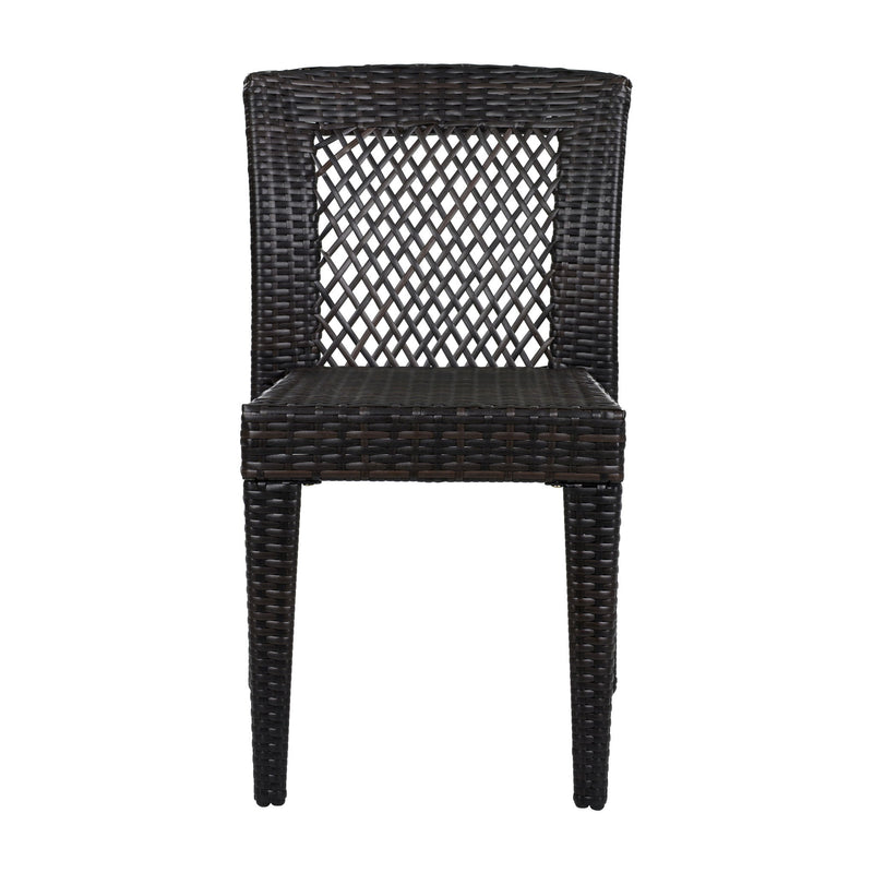 7 Piece Outdoor Patio Dining Set With Table & 6 Chairs - Brown / Brown Multi