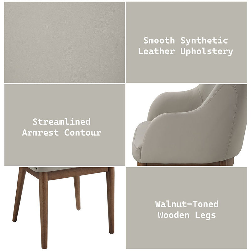 Harvey - Side Chair (Set of 2) - Synthetic Leather & Walnut
