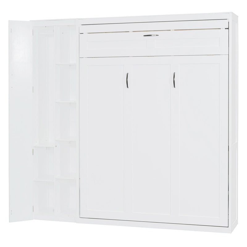 Murphy Wall Bed With Shelves, Wardrobe And LED Lights