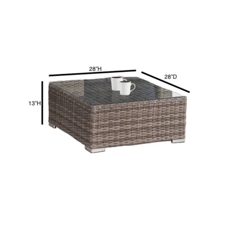 Modern Patio Rattan Sectional Set With Cushions
