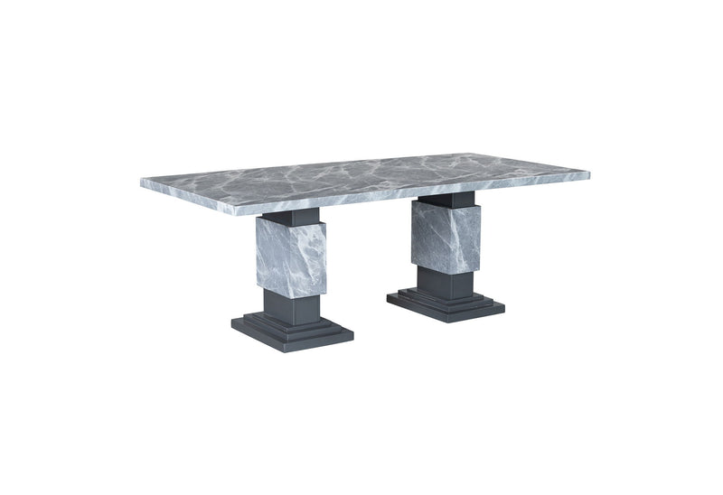 D1212 - 9 Piece Dining Room Set (Dining Table And 8 Dining Chairs) - Gray / White
