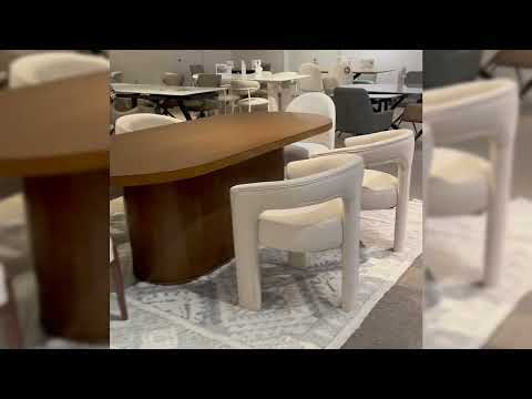 Gamarya - Side Chair (Set of 2) - White Fabric & Oak