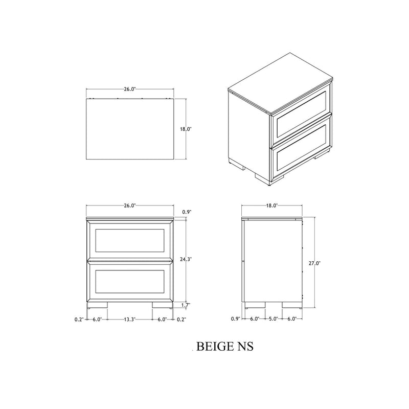 Ciara - King 5 Piece Bedroom Set With LED Lighting, Clean Lines And Upholstered Mirror - Beige