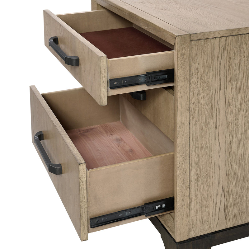 3 Drawer Nightstand With USB Charging Port - Brown