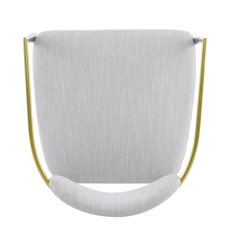 Upholstered Accent Armchair With Tapered Legs - Beige / Black / Gold