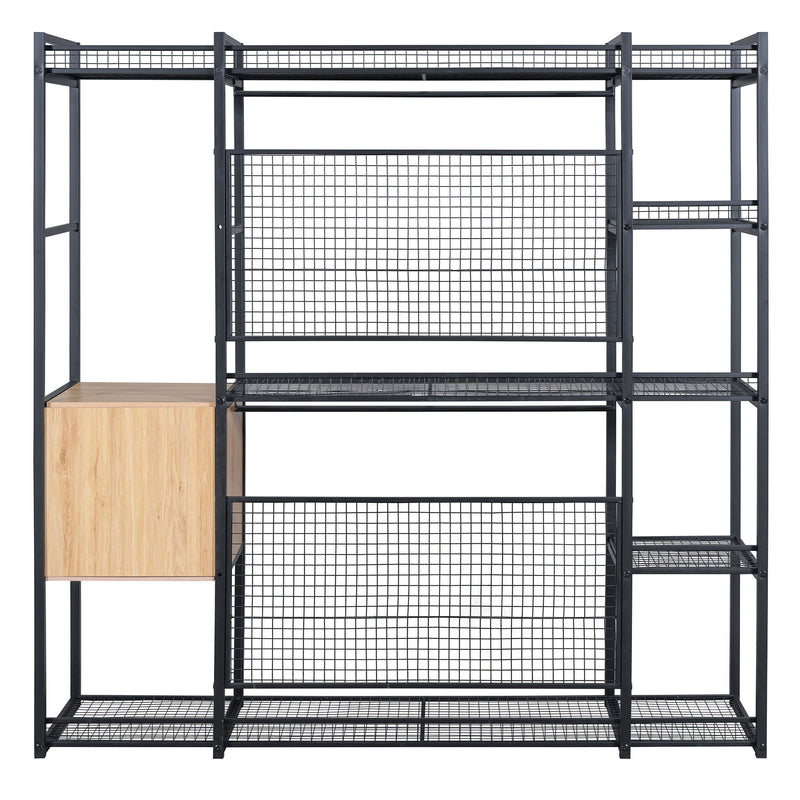 Open Style Wardrobe With Hanging Rails, Shelves And Drawers