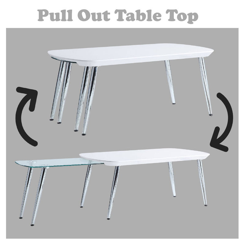 Patina - Coffee Table - White & Chrome