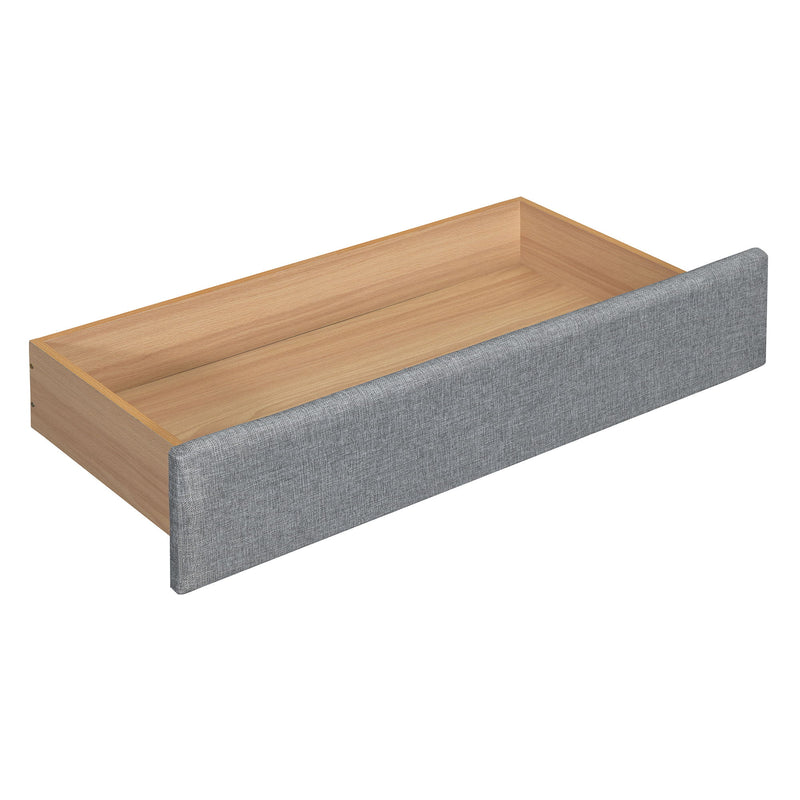 Upholstered Platform Bed With Reading Lights, Drawers, Trundle And Shelves