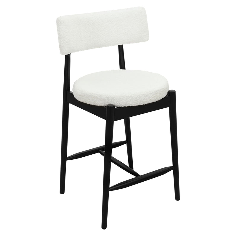 Mid Century Modern Counter Stools, Fabric Upholstered Chairs