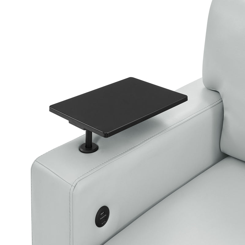U0212 - Reversible Sofa Bed Loveseat With Pop-Up Sleeper With Drop Down Table - Silver