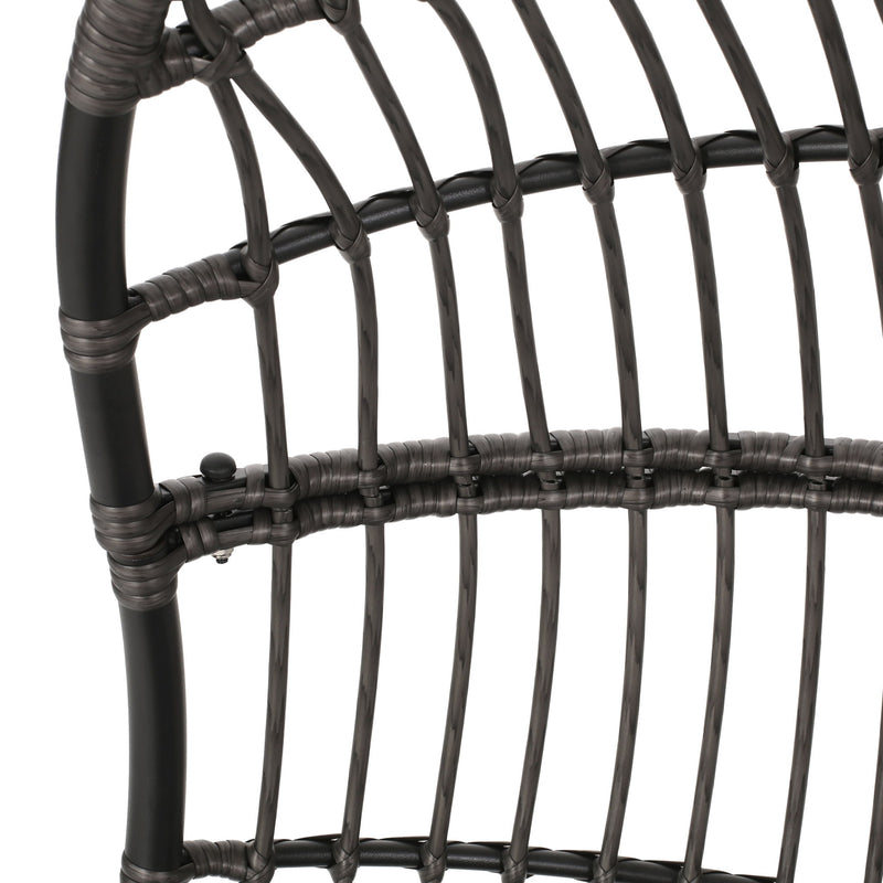 Rustic Hanging Basket Chair With Cushion
