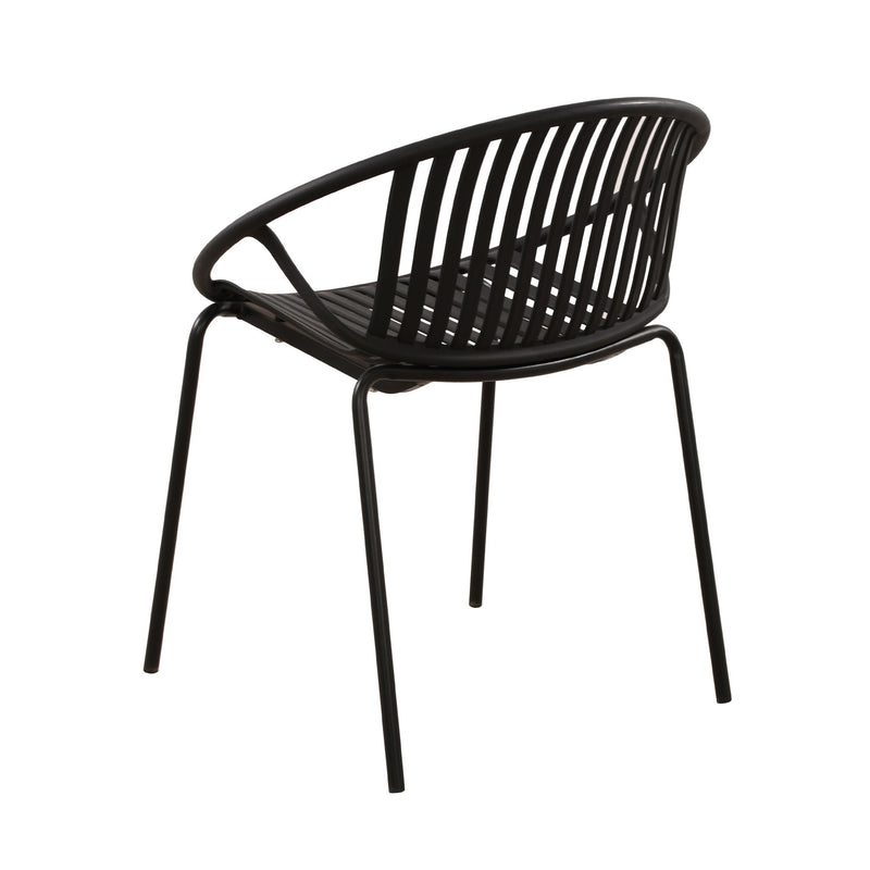 7 Piece Outdoor Modern Dining Set With Stackable Chairs