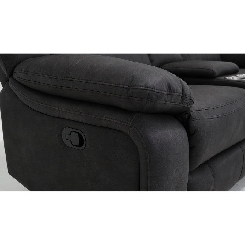Reclining Console Loveseat - Black - Fabric