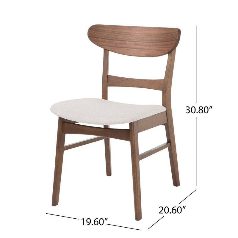 Modern Dining Chair With Upholstered Seat And Wood Frame