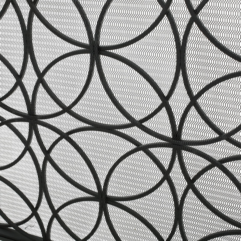 Thayer - Single Panel Iron Fireplace Screen With Geometric Design