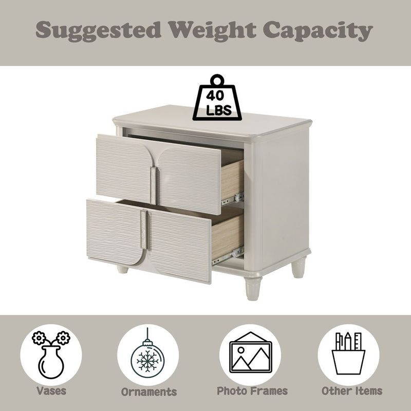 Laveda - Nightstand - Pearl White