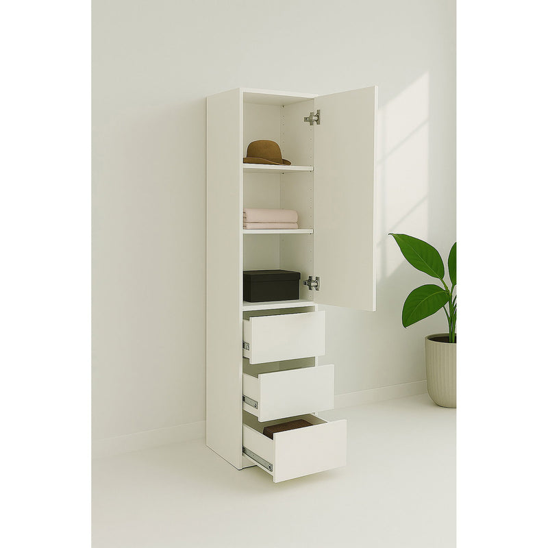 Elise - Modular Closet System With Mirror And Customizable Storage - White