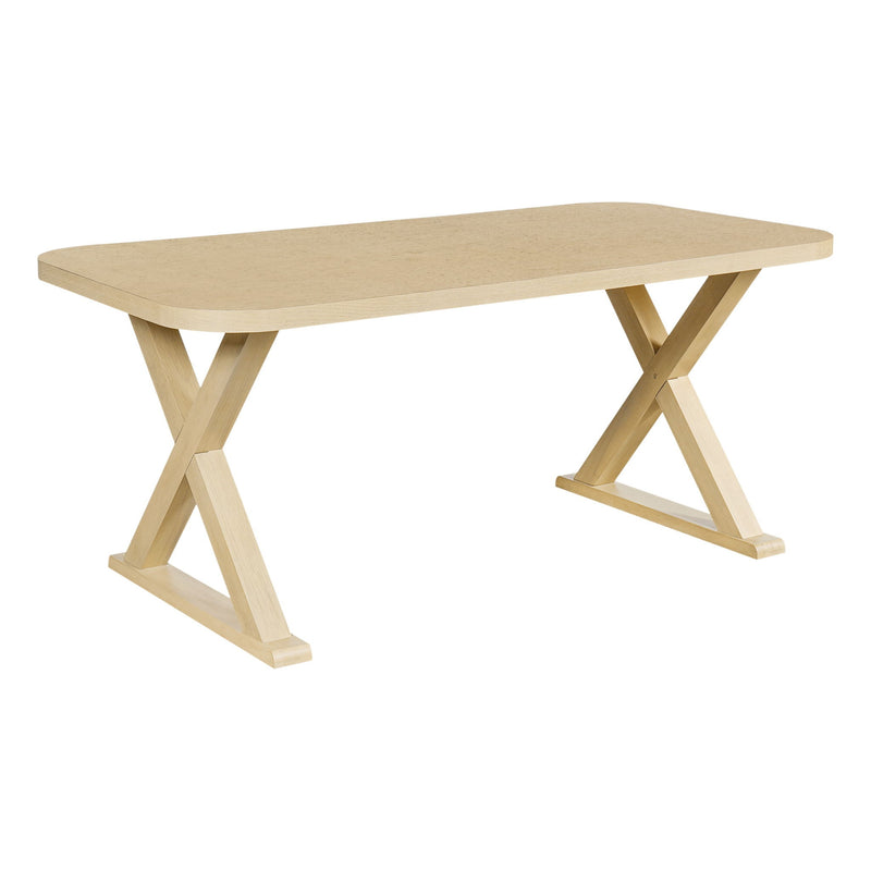 Dining Table With X-Shaped Legs, Rectangular Indoor - Natural