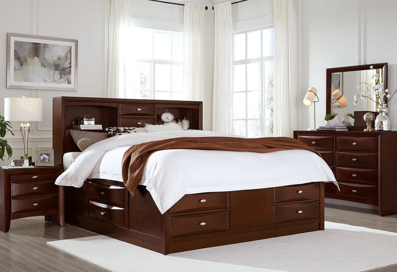 Linda - 5 Piece Queen Bedroom Set - Merlot
