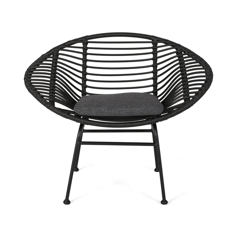 Cordella - Outdoor Woven Wicker Chairs With Cushions, (Set of 2)