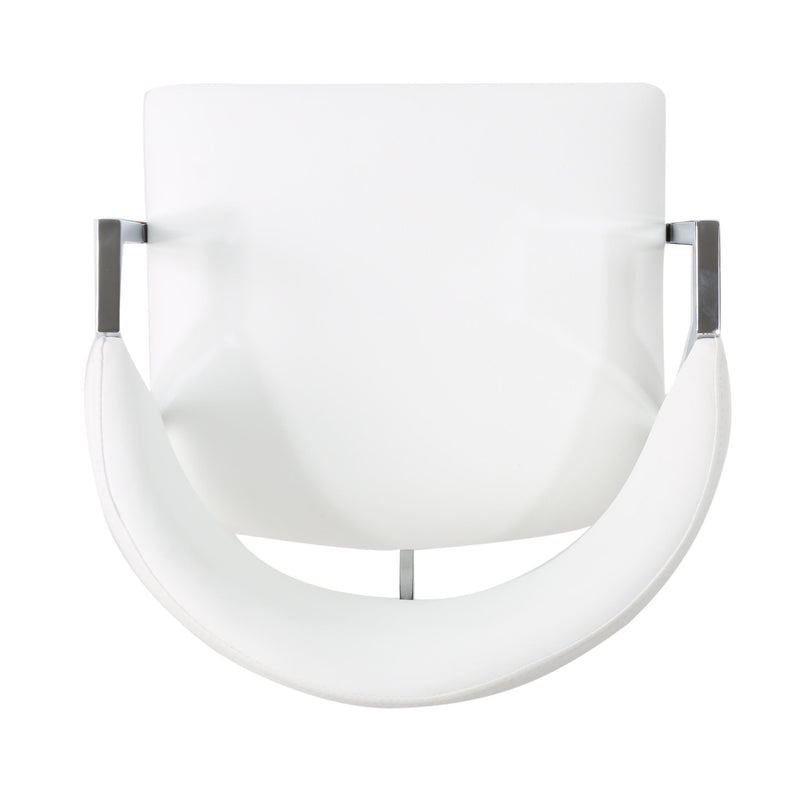 Modern Bar Stools With Low Back And Arms And Durable Metal Frame (Set of 2) - Ivory