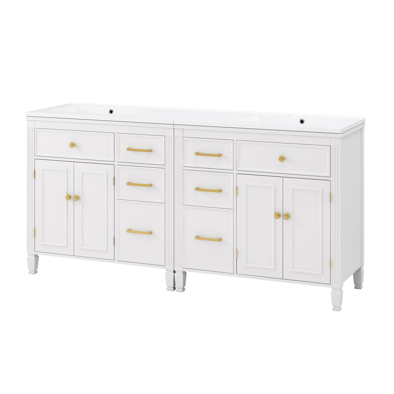 2 Piece Freestanding Bathroom Vanity Set With Sink Top, Reversible Dual Layout