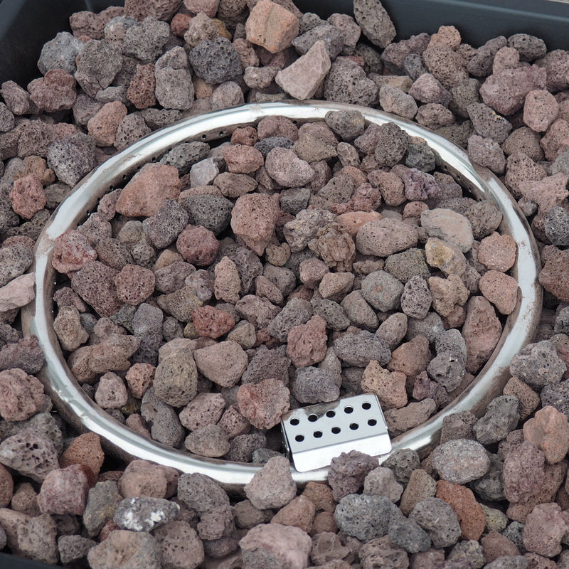 Wellington Square Iron Fire Pit With Wood Pattern Design And 50, 000 Btu Output