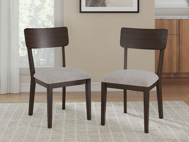 Mallenette - Silla de comedor tapizada (juego de 2) - Merlot