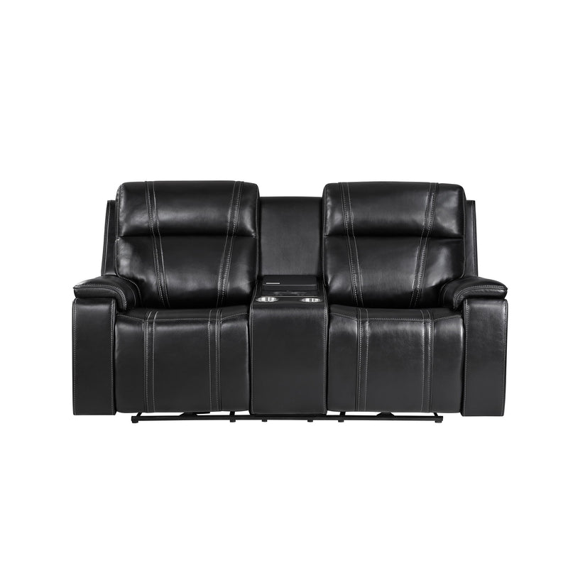 Gary - Power Reclining Loveseat With Cooler In Center Console - Black