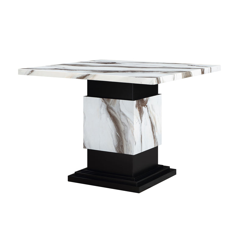 Sammi - Bar Table With And Pedestal Base - Black / White Print
