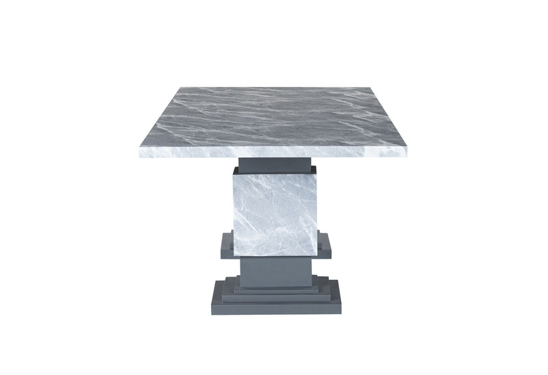 D1212 - 9 Piece Dining Room Set (Dining Table And 8 Dining Chairs) - Gray / White