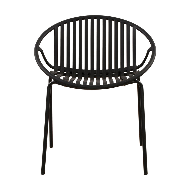 Stackable Outdoor Chairs With Breathable Plastic Backrest (Set of 2)