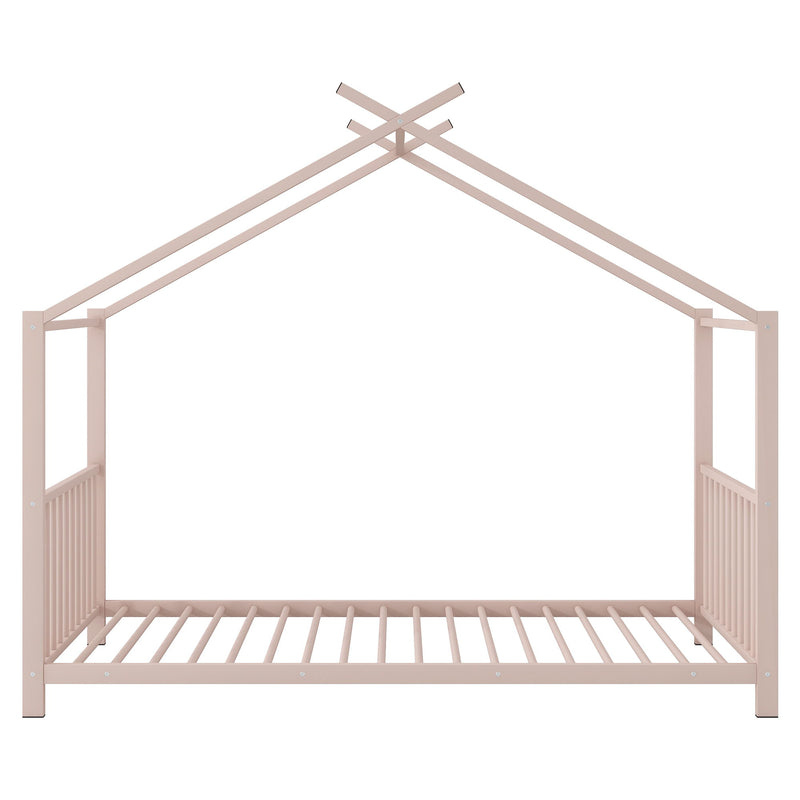 Metal House Platform Bed With Modern Design And Durable Frame