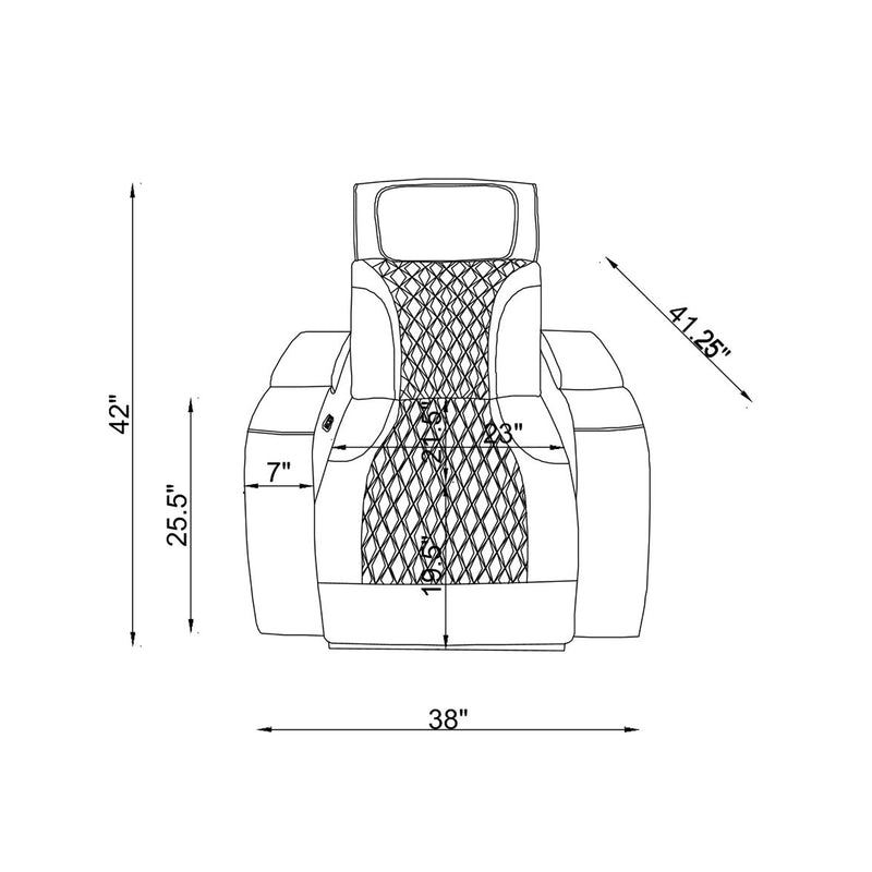 Julian - Power Recliner With Power Headrest And LED Lighting - Silver