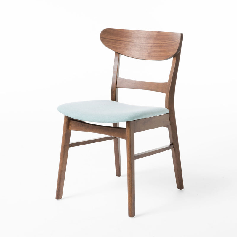 Mid Century Dining Chairs With Cushioned Seats And Wood Frame (Set of 2)