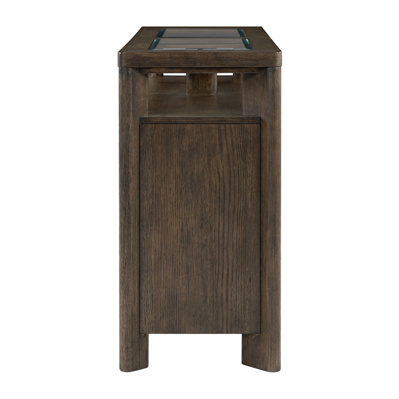 Side Server With Glass Inlay - Dark Oak