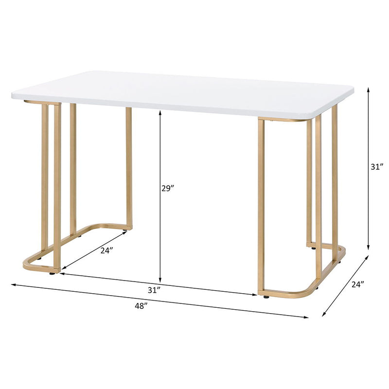 Estie - Writing Desk (Same Ac00902) - White & Gold