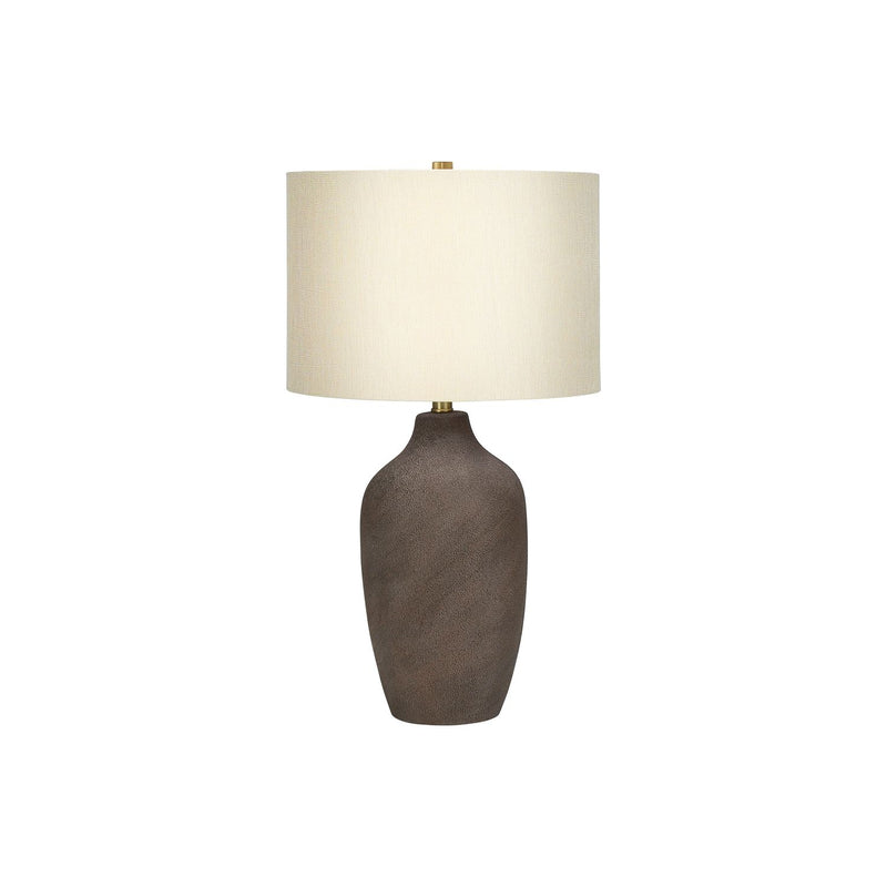 Iluminación, lámpara de mesa, cerámica, resina, contemporáneo - Gris