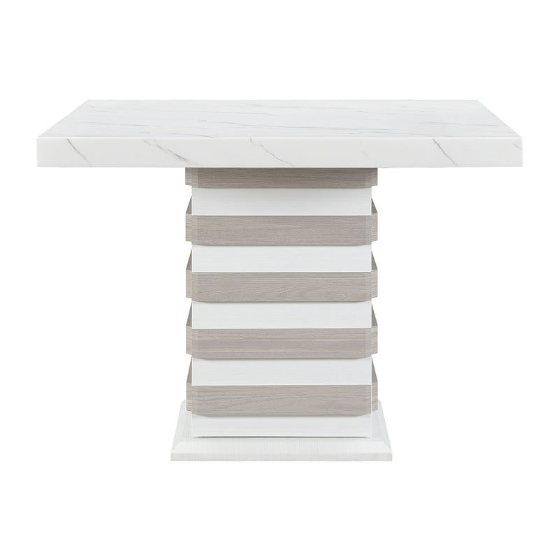 D2507 - 7 Piece Dining Room Set (Bar Table With Hidden Storage In The Base With 6 Bar Stools) - White