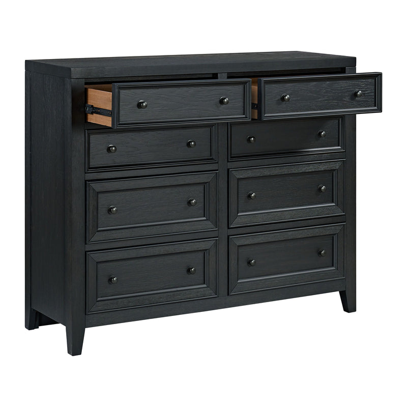 8 Drawer Dresser With Framed Fronts And Smooth Metal Glides