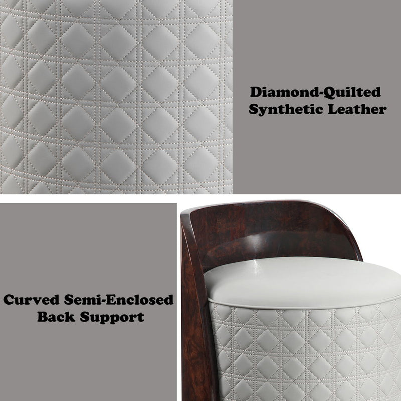 Jamonica - Vanity Stool - Gray & Dark Brown